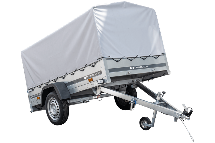 Remorque routière Garden Trailer 230 KIPP avec bâche haute, arceau et roue jockey 230x125
